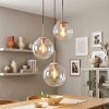 Lámpara colgante de 3 luces Gastor con globos de vidrio transparente para mesa de comedor