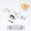 Aplique de pared esférico Gastor, set de 2, con tres pantallas de vidrio ámbar