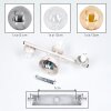 Aplique de pared Gastor, 3 globos de vidrio ámbar, transparente y ahumado, set de 2