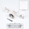 Aplique de pared Gastor moderno, tres pantallas esféricas blancas para leer junto al sofá