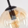 Lámpara de techo Koyoto estilo boho con 4 globos de vidrio en ámbar y transparente