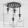 Lámpara de techo Koyoto moderna con 4 pantallas de vidrio ámbar y transparente