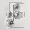 Retro-Aplique de pared Koyoto, set de 2 con tres esferas de vidrio ámbar acanalado