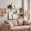 Aplique de pared Basto en color arena, set de 2, estilo Boho, 3 pantallas esféricas