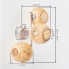 Aplique de pared Basto en color arena, set de 2, estilo Boho, 3 pantallas esféricas