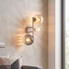 Aplique de pared Koyoto moderno con tres pantallas esféricas, 25 Watt