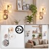 Aplique de pared Koyoto, set de 2, con 3 globos de vidrio ahumado, ámbar y transparente