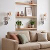 Aplique de pared Koyoto, set de 2, con 3 globos de vidrio ahumado, ámbar y transparente