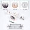 Aplique de pared Koyoto, set de 2, con 3 globos de vidrio ahumado, ámbar y transparente