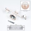 Plafón moderno Koyoto de 3 luces, con esferas de vidrio ámbar y transparentes