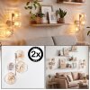 Aplique de pared Koyoto Vintage en set de 2 con 3 esferas de vidrio ámbar