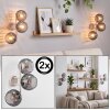 Aplique de pared Koyoto moderno con tres globos de vidrio ahumado, pack de 2