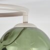 Plafón de techo moderno Koyoto con tres globos de vidrio en cobre, verde y azul