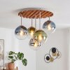 Lámpara de techo Gastor Boho con racimo de vidrio ahumado para la mesa de comedor