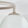 Plafón de techo moderno Ripoll con tres globos de vidrio blancos y estructura circular