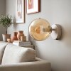 Aplique de pared retro Gastor con pantalla esférica de vidrio ámbar, E14