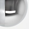 Aplique de pared moderno Gastor con globo de vidrio cromado ahumado, E14