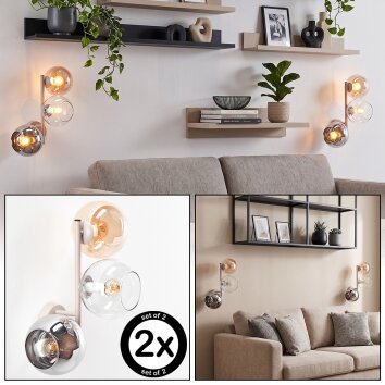 Aplique de pared moderno Koyoto, set de 2, diseño vertical para la zona del sofá