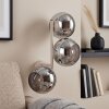 Aplique de pared de 3 luces Koyoto con esferas de vidrio cromado ahumado modernas