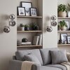 Aplique de pared moderno Koyoto, set de 2, tres pantallas esféricas cromadas y ahumadas