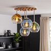 Lámpara de techo en racimo Koyoto para la mesa de comedor, 4 pantallas de vidrio multicolor
