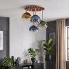 Lámpara de techo en racimo Koyoto para la mesa de comedor, 4 pantallas de vidrio multicolor