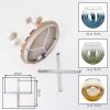 Lámpara de techo en racimo Koyoto para la mesa de comedor, 4 pantallas de vidrio multicolor