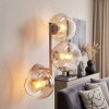 Aplique de pared moderno Koyoto con 3 esferas de vidrio ámbar y transparente, E14