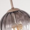 Plafón de techo estilo boho Koyoto con 4 esferas de vidrio acanalado ahumado