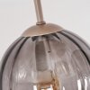 Plafón de techo boho Koyoto, con globos de vidrio y listones de madera en arena