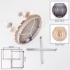 Plafón de techo Koyoto de estilo boho con 4 globos de vidrio ahumado y ámbar, ø 39,5 cm