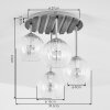 Plafón con 4 esferas de cristal ámbar Koyoto Boho, base de listones de madera color arena
