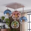 Lámpara de techo Koyoto moderna con 4 globos de vidrio de colores, ø 15 cm