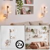 Aplique de pared Gastor moderno, pack de 2 con 3 esferas de vidrio transparente