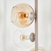 Lámpara de pie de seis luces Koyoto, racimo vertical de globos de vidrio ámbar E14
