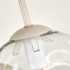 Plafón moderno Ripoll con 4 esferas redondas de vidrio transparente agrupadas