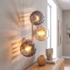Aplique de pared moderno Koyoto con 3 pantallas de vidrio ahumado y ámbar