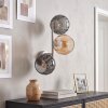 Aplique de pared moderno Koyoto con 3 pantallas de vidrio ahumado y ámbar