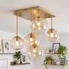 Moderna lámpara de techo Chehalis, 5 globos de vidrio ámbar y transparente en clúster