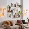 Aplique de pared moderno Koyoto en set de 2, con 3 esferas de vidrio ámbar