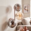 Aplique de pared moderno Gastor con tres esferas de vidrio ahumado y ámbar
