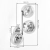 Aplique de pared moderno Gastor en set de 2 con tres esferas de vidrio ahumado y ámbar