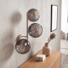 Aplique de pared Koyoto moderno con tres esferas de vidrio ahumado acanalado