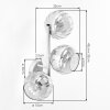Aplique de pared Koyoto, set de 2, 3 pantallas esféricas ahumadas junto al espejo