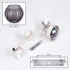 Aplique de pared Koyoto, set de 2, 3 pantallas esféricas ahumadas junto al espejo