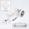 Aplique de pared Ripoll moderno con tres pantallas esféricas de vidrio blanco