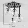 Lámpara de techo clúster Koyoto moderna con 4 globos de vidrio ahumado