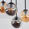 Lámpara de techo Gastor moderna con 4 globos de vidrio ámbar y ahumado en racimo