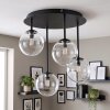 Plafón de techo moderno Chehalis con 4 globos de vidrio transparentes en racimo