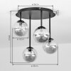 Plafón de techo moderno Chehalis con 4 globos de vidrio transparentes en racimo